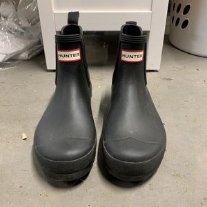 Black ankle hunter boots
